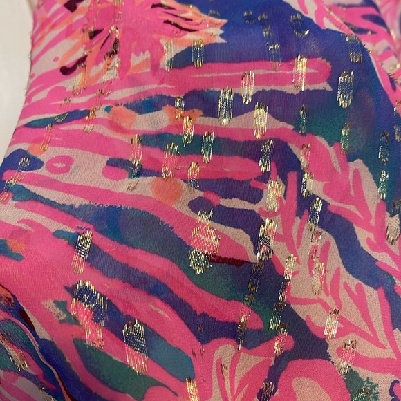 Lilly PulitzerSparkly  Myri Swirling Seadream Romper sz medium NWT Brand New - Picture 3 of 9